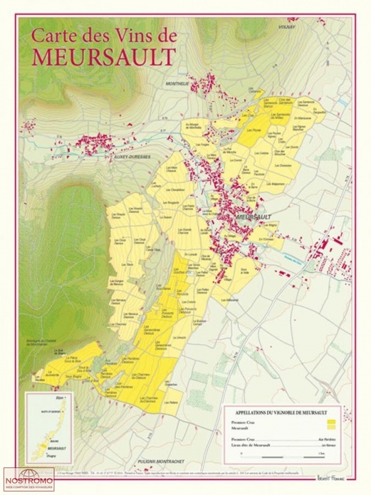 CARTE DES VINS DE MEURSAULT | Benoit France poster