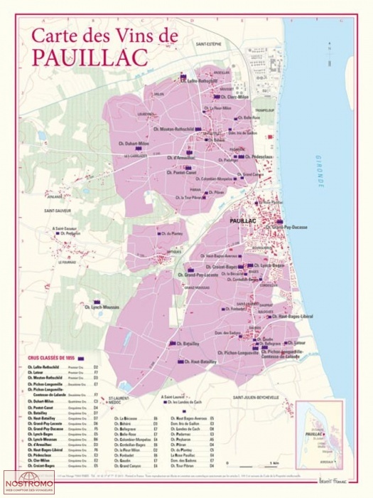 CARTE DES VINS DE PAUILLAC | Benoit France poster