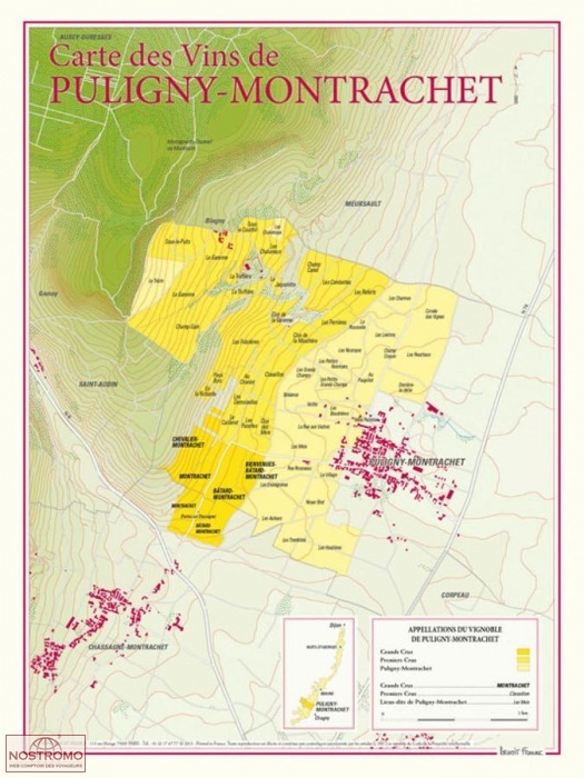 CARTE DES VINS DE PULIGNY-MONTRACHET | Benoit France poster