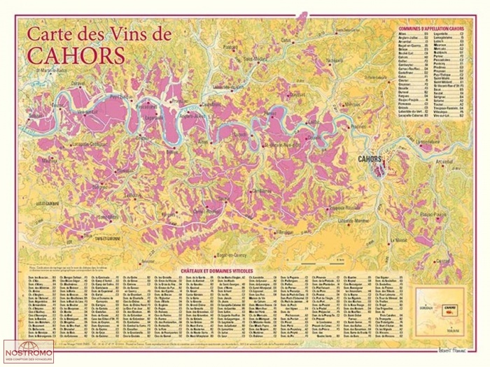 CARTE DES VINS DE CAHORS | Benoit France poster