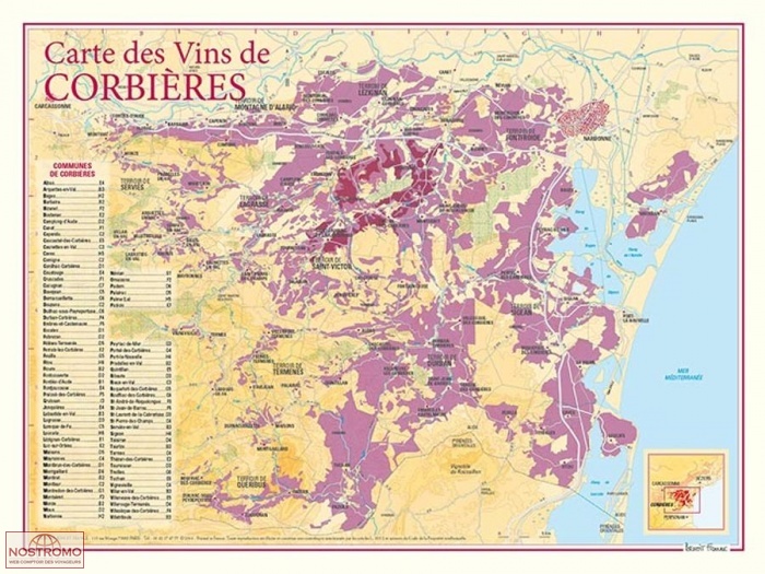 CARTE DES VINS DE CORBIÈRES | Benoit France poster