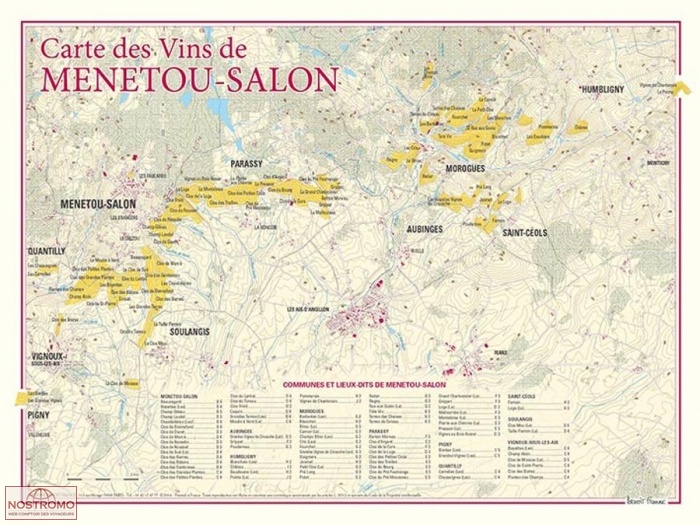 CARTE DES VINS DE MENETOU-SALON | Benoit France poster