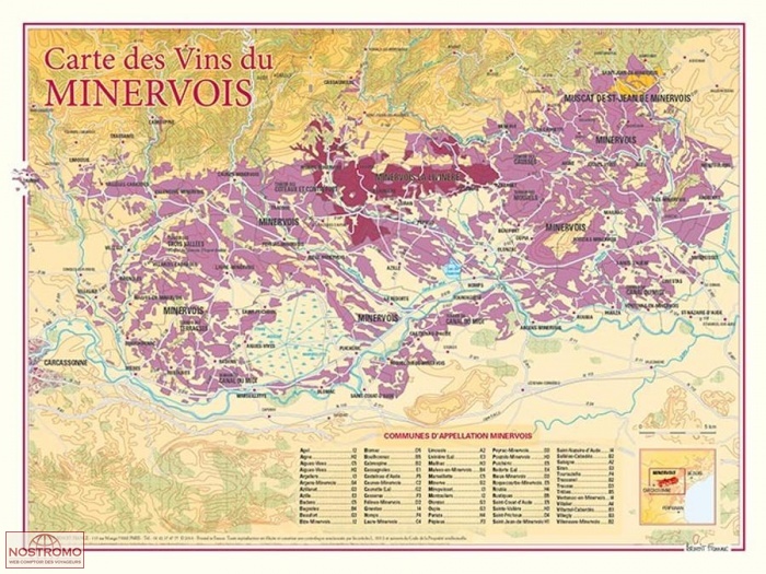 CARTE DES VINS DU MINERVOIS | Benoit France poster