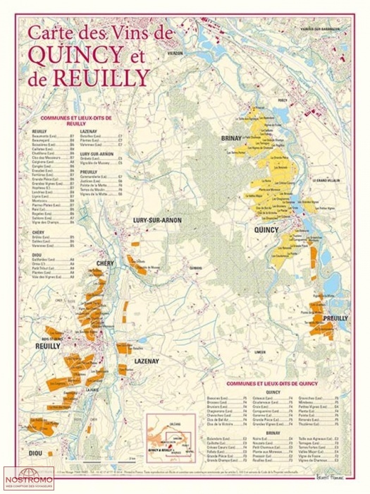 CARTE DES VINS DE QUINCY ET DE REUILLY | Benoit France poster