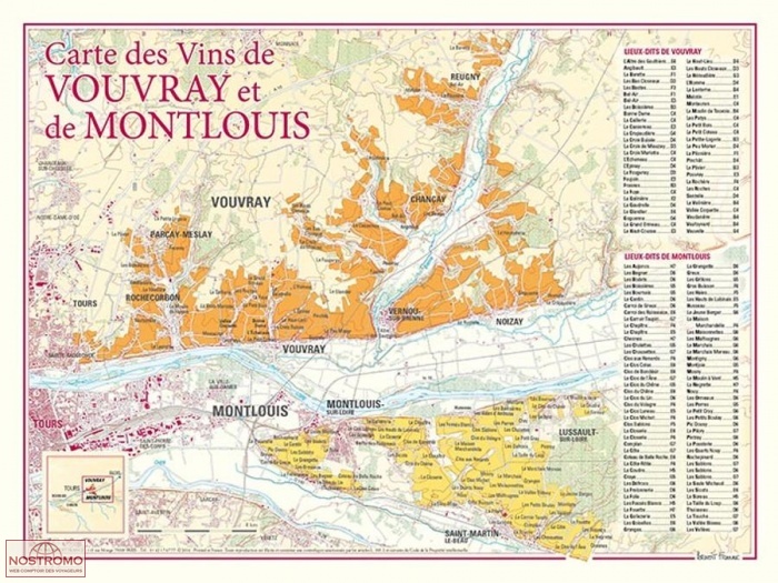 CARTE DES VINS DE VOUVRAY ET DE MONTLOUIS | Benoit France poster