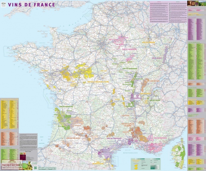 VINS DE FRANCE | IGN wall map