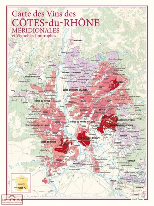CARTE DES VINS DES CÔTES-DU-RHÔNE MÉRIDIONALES | Benoit France poster