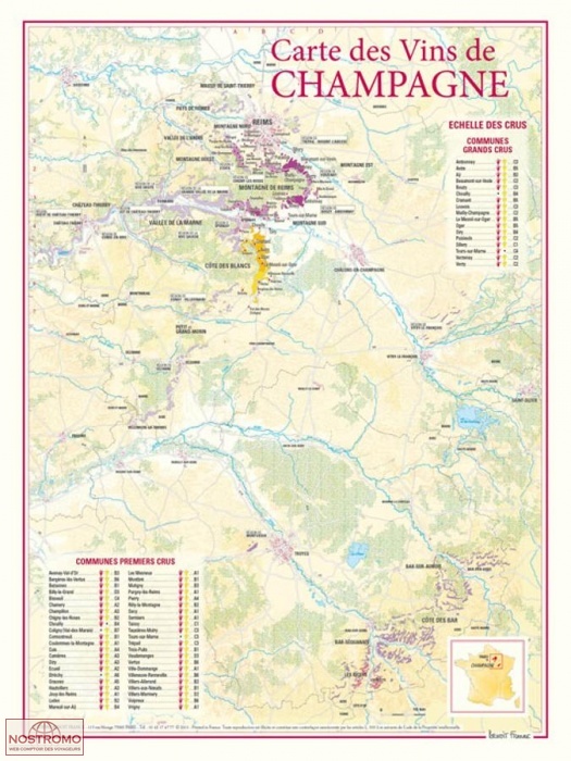 CARTE DES VINS DE CHAMPAGNE | Benoit France poster