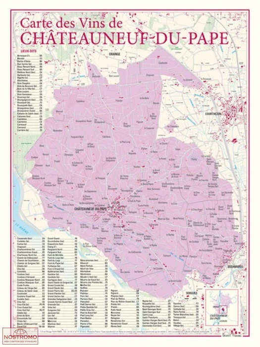 CARTE DES VINS DE CHÂTEAUNEUF-DU-PAPE | Benoit France poster