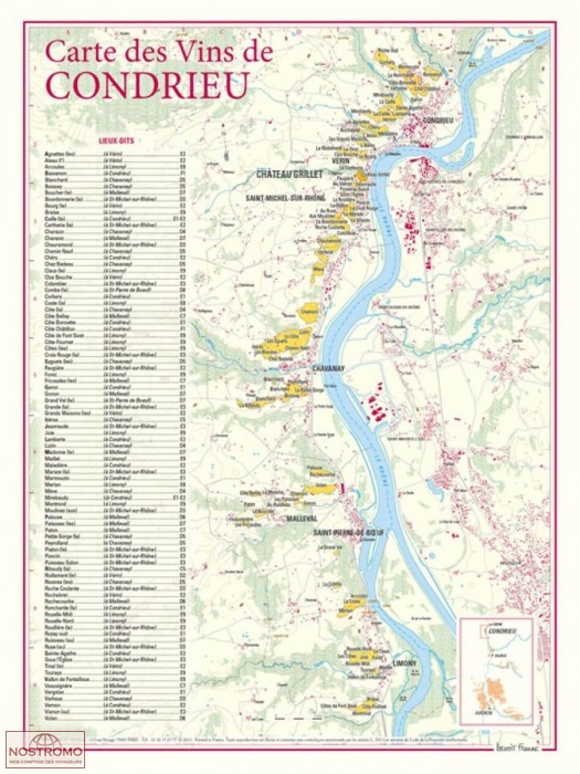 CARTE DES VINS DE CONDRIEU | Benoit France poster