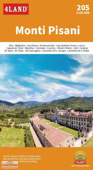 205 MONTI PISANI | carte de randonnée 4Land