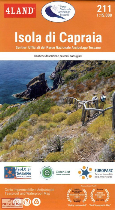 211 ISOLA DI CAPRAIA | carte de randonnée 4Land