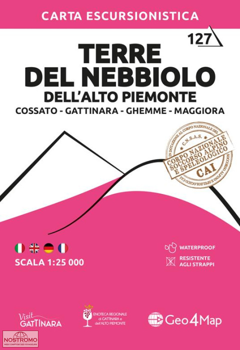 127 TERRE DEL NEBBIOLO DELL'ALTO PIEMONTE | Geo4map hiking map