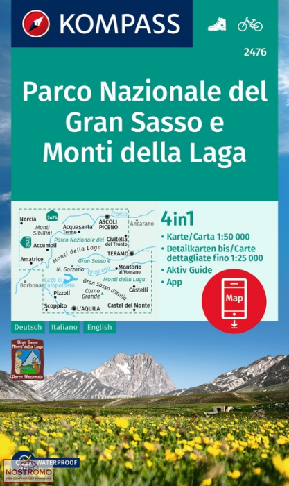 2476 PARCO NAZIONALE DEL GRAN SASSO E MONTI DELLA LAGA | Kompass hiking map