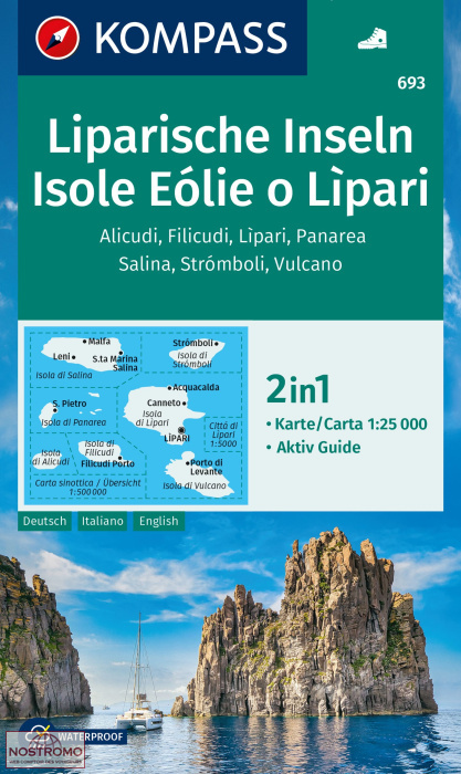 693 ISOLE EÓLIE O LÌPARI | Kompass hiking map