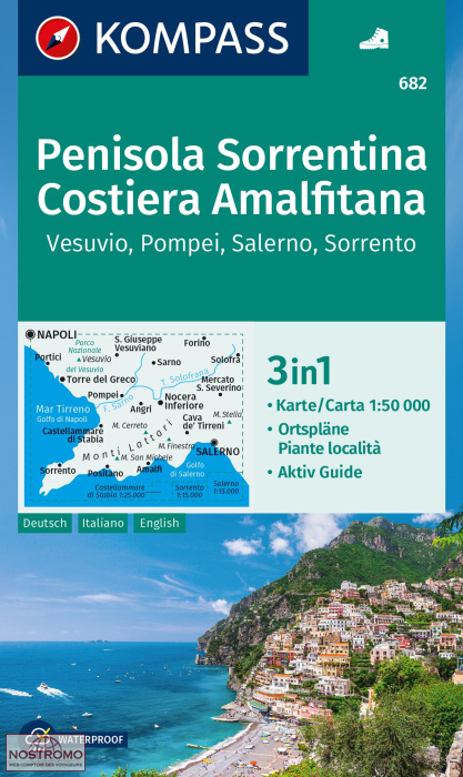 682 PENISOLA SORRENTINA - COSTIERA AMALFITANA | Kompass hiking map