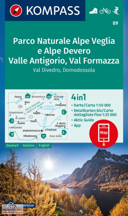 89 PARCO NATURALE ALPE VEGLIA E ALPE DEVERO | Kompass hiking map
