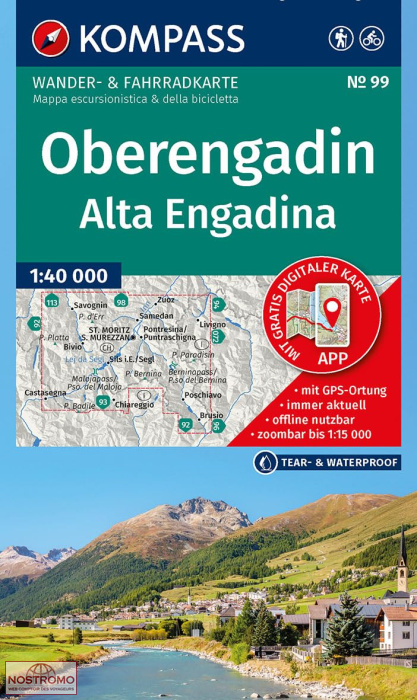 OBERENGADIN - ALTA ENGADINA 99 | Kompass hiking map