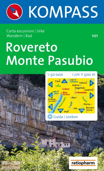 101 ROVERETO - MONTE PASUBIO | carte de randonnée Kompass