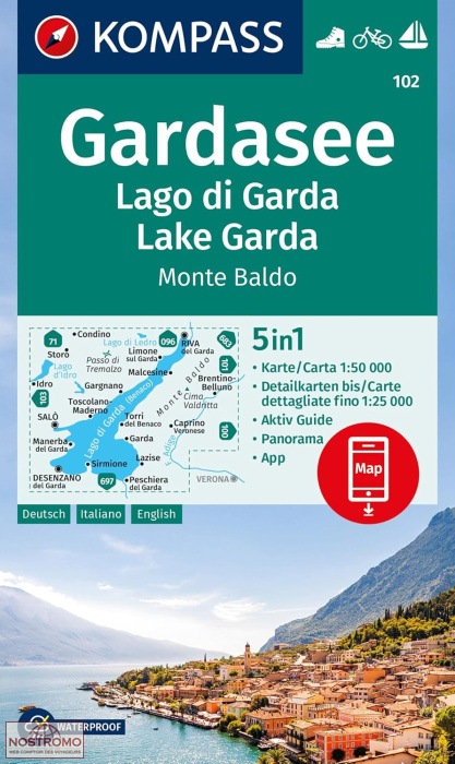 102 LAGO DI GARDA - MONTE BALDO | carte de randonnée Kompass