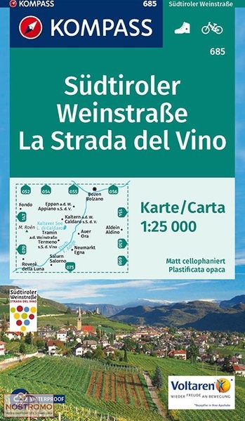 685 SÜDTIROLER WEINSTRASSE / STRADA DEL VINO | Kompass hiking map