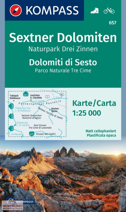 657 SEXTNER DOLOMITEN | Kompass hiking map