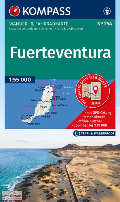 240 FUERTEVENTURA | carte de randonnée Kompass