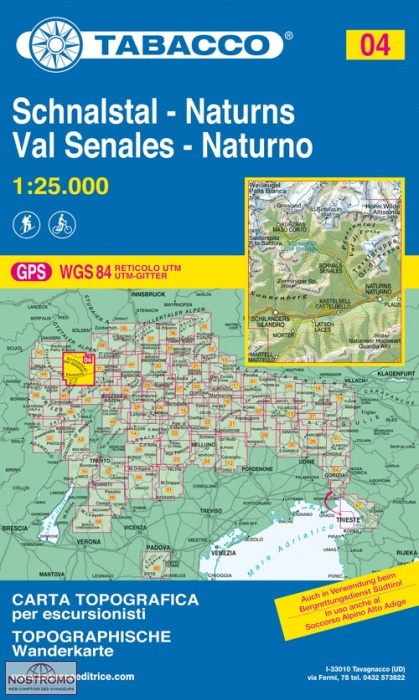 004 SCHNALSTAL – NATURNS | carte de randonnée Tabacco