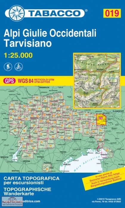 019 ALPI GIULIE OCCIDENTALI | Tabacco hiking map