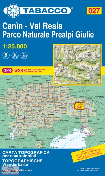 027 CANIN - VAL RESIA | Tabacco hiking map