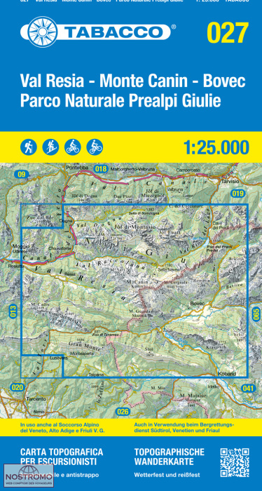 027 VAL RESIA - MONTE CANIN | Tabacco hiking map