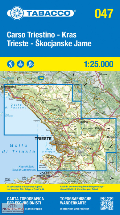 047 CARSO TRIESTINO - KRAS | Tabacco hiking map