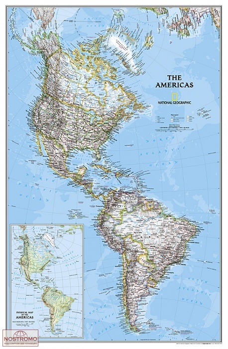 AMÉRIQUES | carte murale National Geographic