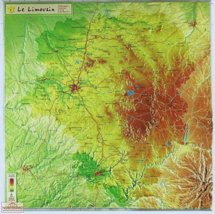 LIMOUSIN | Georelief relief map