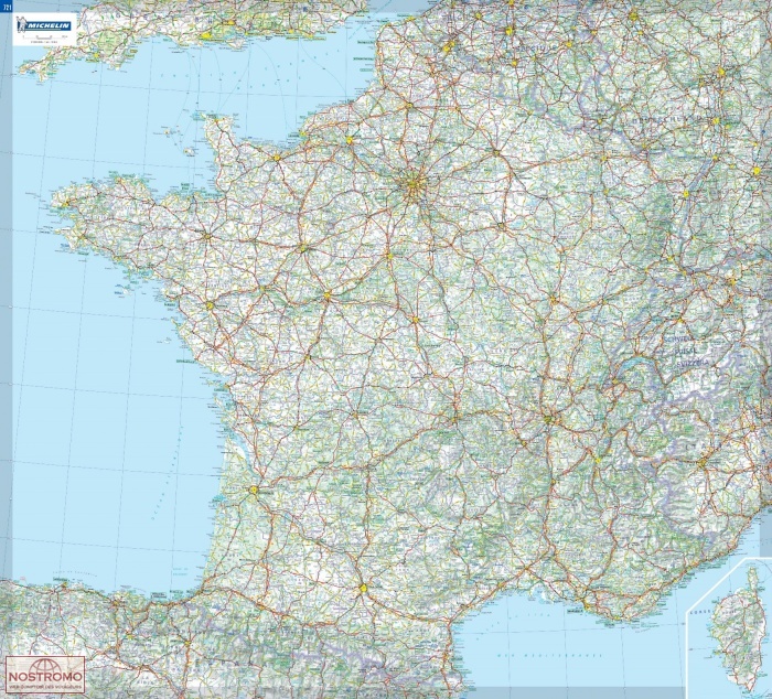 FRANCE | Michelin wall map