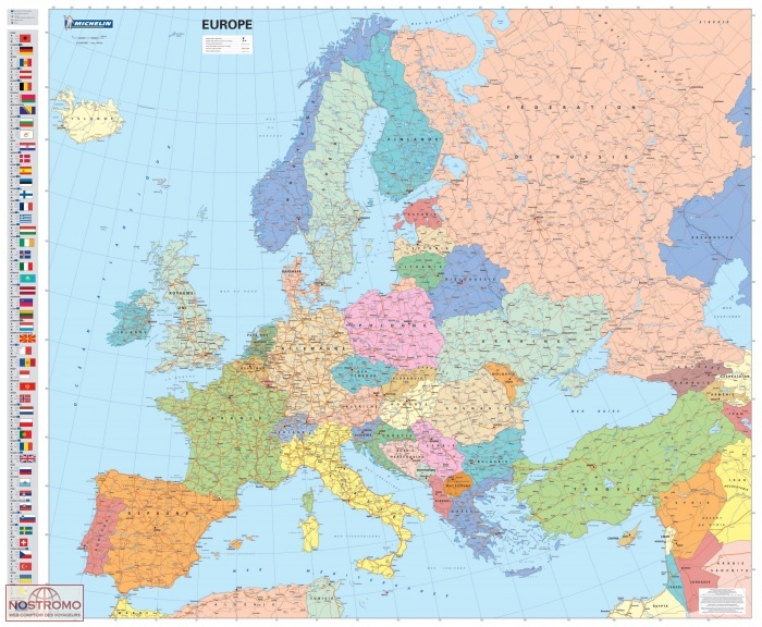 EUROPE | Michelin wall map