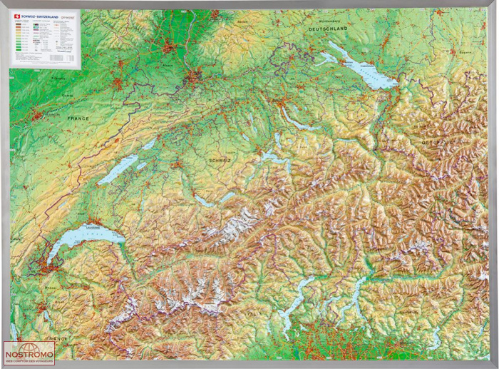 SWITZERLAND | Georelief relief map
