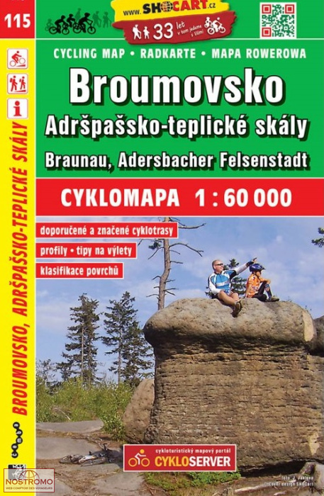 115 BROUMOVSKO, ADRŠPAŠSKO-TEPLICKÉ SKÁLY | Shocart cycling map