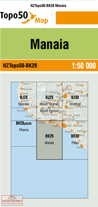 BK29 MANAIA | carte topographique LINZ