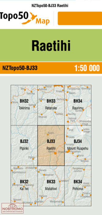 BJ33 RAETIHI | carte topographique LINZ