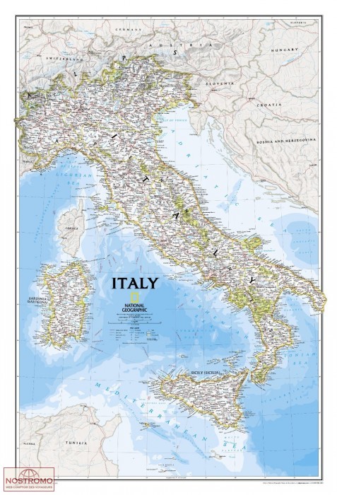 ITALY | National Geographic wall map