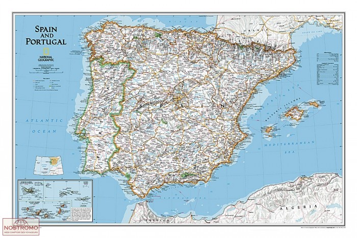 SPAIN AND PORTUGAL | National Geographic wall map