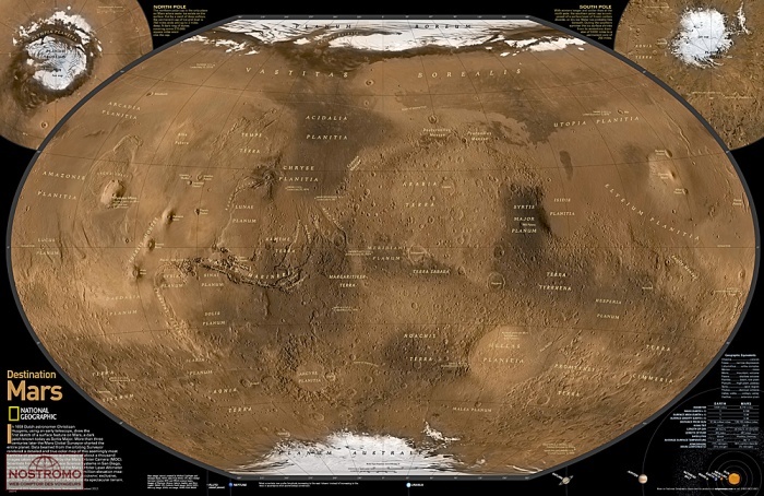 MARS | National Geographic wall map