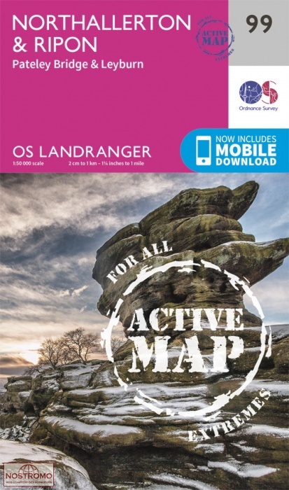 0099 NORTHALLERTON & RIPON - PATELEY BRIDGE & LEYBURN | OS hiking map