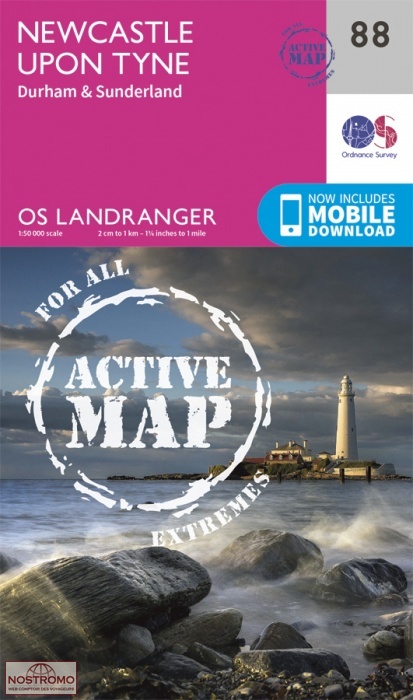 0088 NEWCASTLE UPON TYNE - DURHAM & SUNDERLAND | OS hiking map
