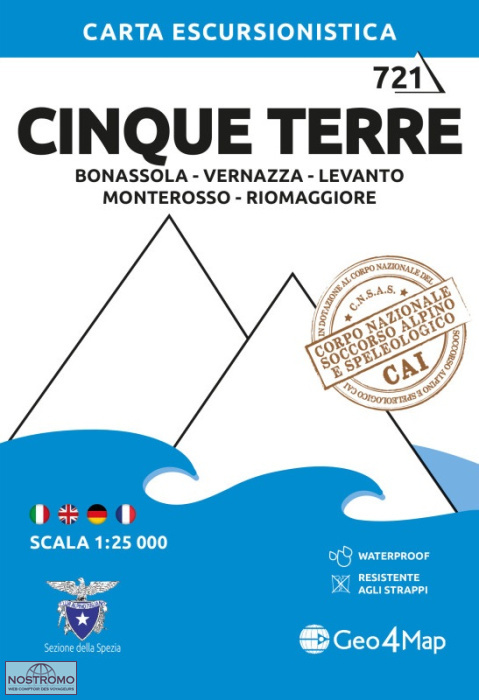 721 CINQUE TERRE | carte de randonnée Geo4map