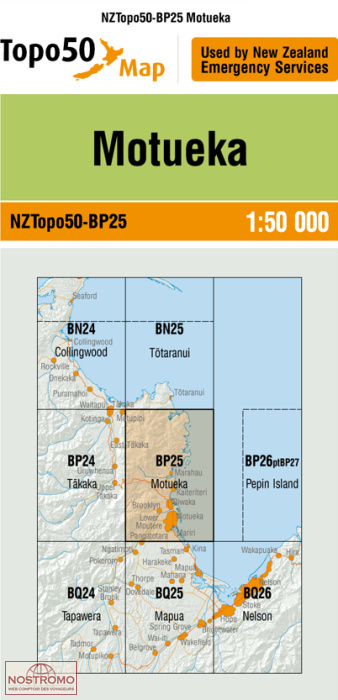 BP25 MOTUEKA | carte topographique LINZ