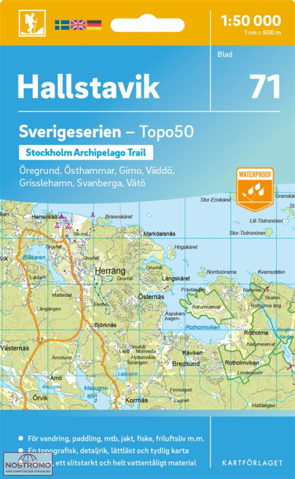 071 HALLSTAVIK | carte topographique Kartförlaget