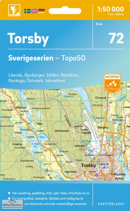 072 TORSBY | carte topographique Kartförlaget