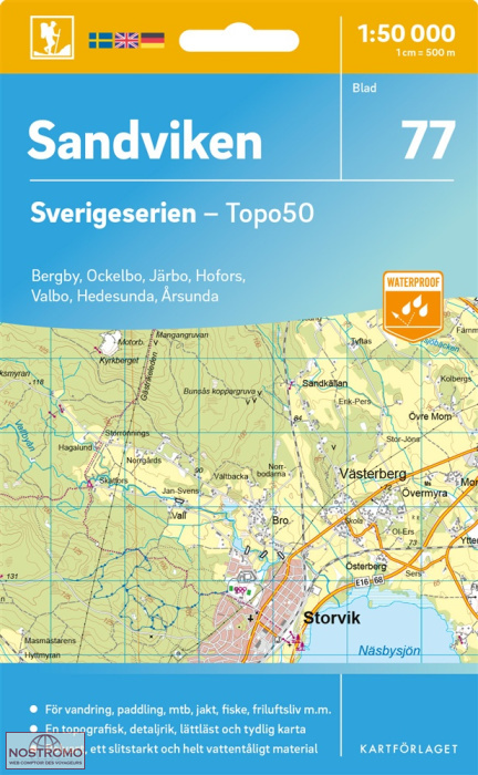 077 SANDVIKEN | carte topographique Kartförlaget